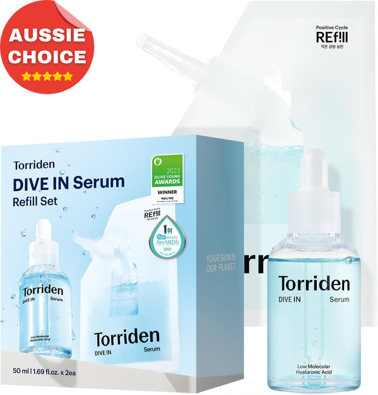 DIVE in Serum Refill Set 50ml x2 Hyaluronic Acid Deep Hydration Vegan Skincare