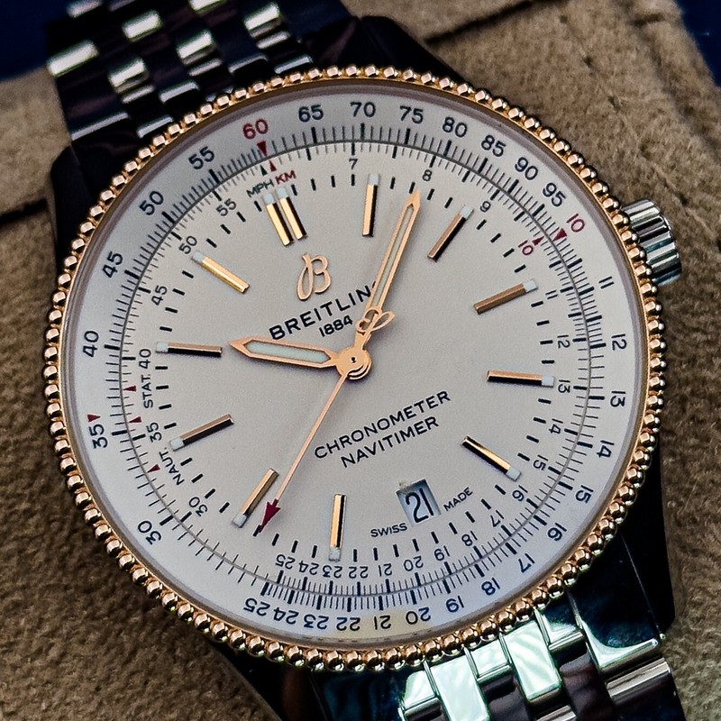 Breitling Automatic 41 Rose Gold Bezel Box &Papers 2018 Navitimer