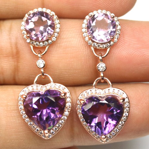 [COLD FRAME] ☆ / VERY VINTAGE LILAC QUARTZ HEART EARRINGS VERY VINTAGE LILAC QUARTZ HEART EARRINGS