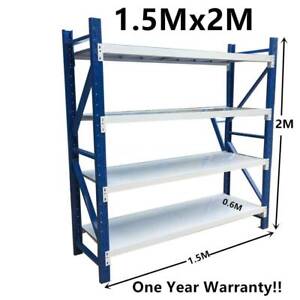 2.0m(H)x1.5m(L)x0.6m Metal Warehouse Racking Garage Shelving