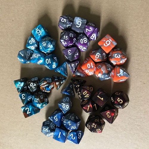 7pcs Set Dice Trpg Games Dungeons Dragons D4 D Multi Sided Dices Colorful Ebay