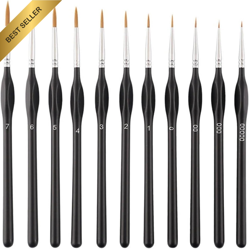 Drawing Hook Pen Fine Detail Paint Brush Set 11 Pcs, Tiny Professional Micro Min