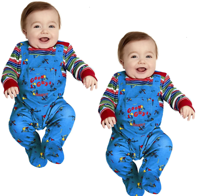 Chucky Costume da Bambino Bambini Halloween Chucky Bambola Vestito 0 12 Mesi