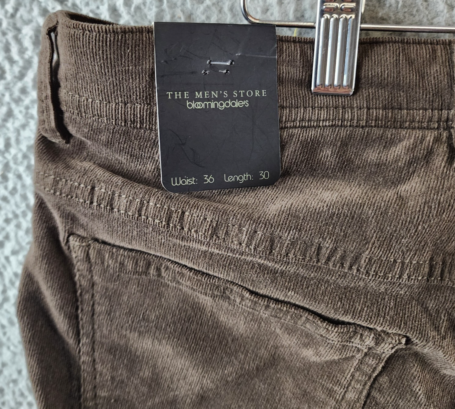 The Men's Store at Bloomingdale's Tailored Fit Corduroy Jeans 36Wx30L Dark Taupe - Picture 16 of 16