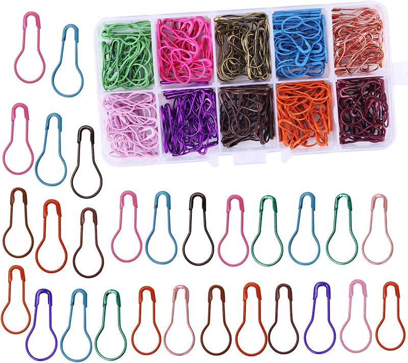 300 Pieces Safety Bulb Pins,10 Colors Calabash Crochet Stitch Markers, Metal Pin