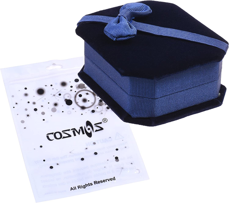 Blue Color Velvet Necklace Gift Box Pendant Gift Box Octagonal Jewelry Box with