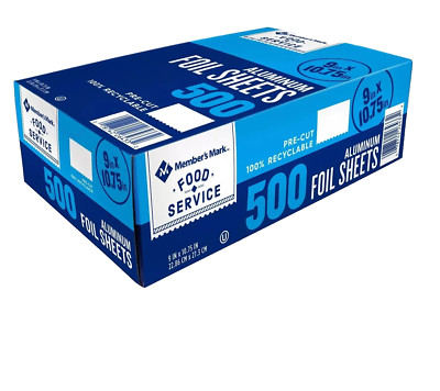 Member's Mark Pre-Cut Foil Sheets, 9'' x 10.75'' (500 ct.) Restaurants, Catering