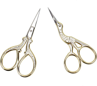 Embroidery Scissors, Stainless Steel Sharp Stork Scissors for Sewing Crafting, A