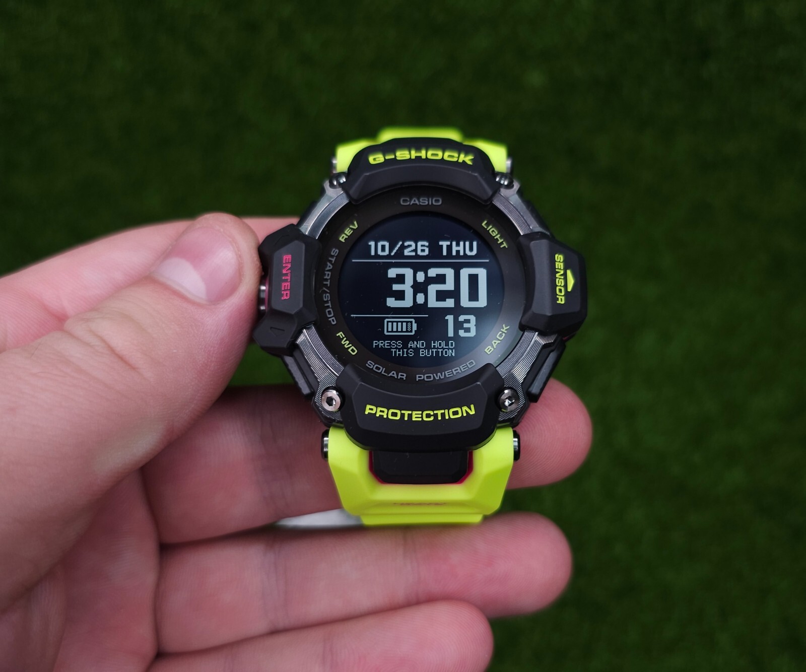 Pre-owned Casio G-shock Move Heart Rate Monitor + Gps Solar Activity Watch Gbd-h2000-1a9cr