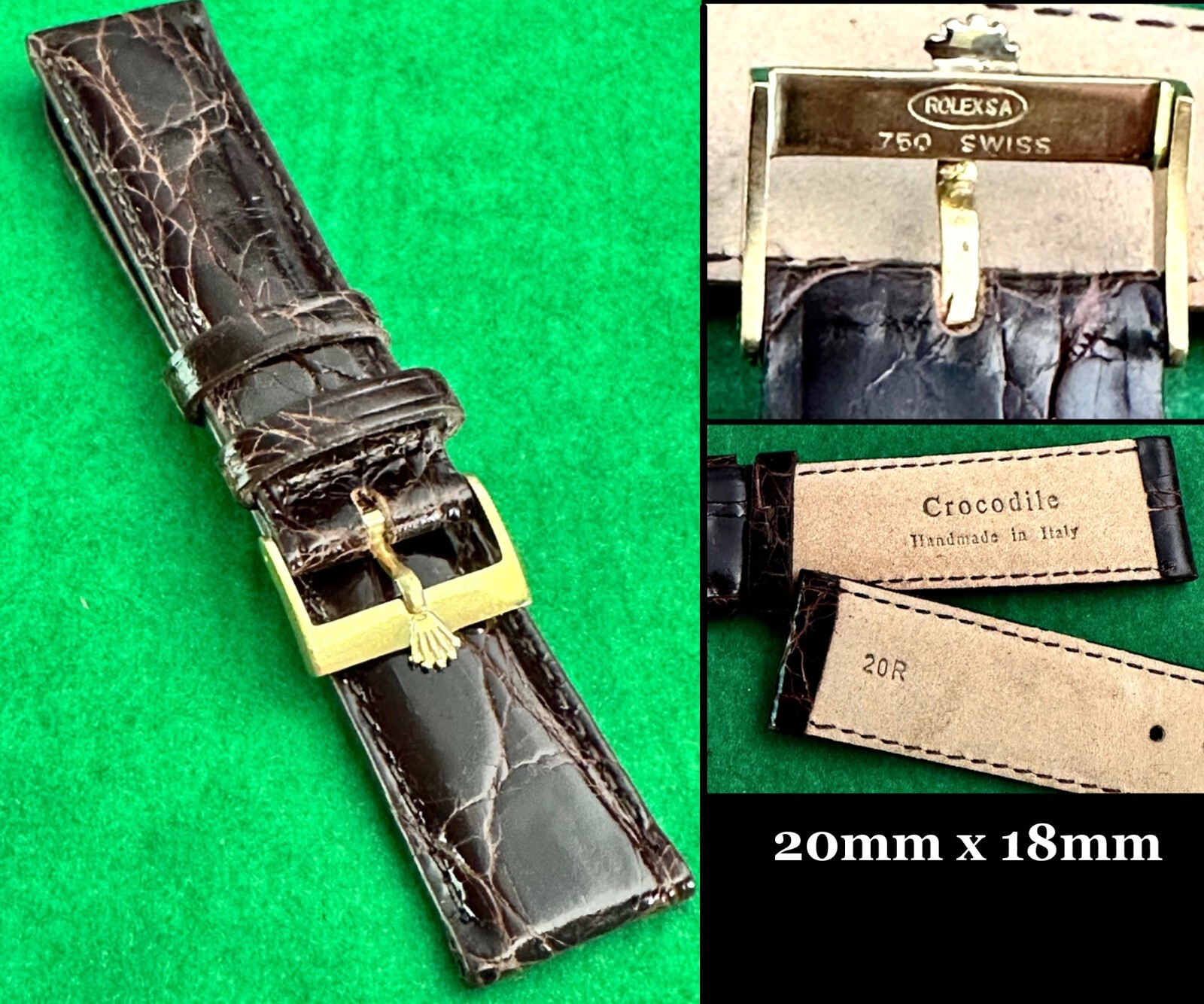 ROLEX尾錠 16mm GENUINE CROCODILEベルト19mm ROLEX尾錠 16mm GENUINE CROCODILEベルト19mm ROLEX尾錠 16mm