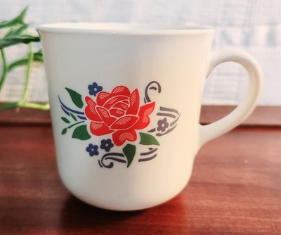 Vintage Corning USA Red Rose Mug Corelle CorningWare