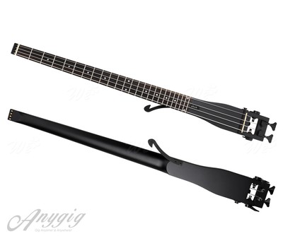 Anygig Full Scale Length Left Hand Traveller Bass Guitar Portable Matte Black US