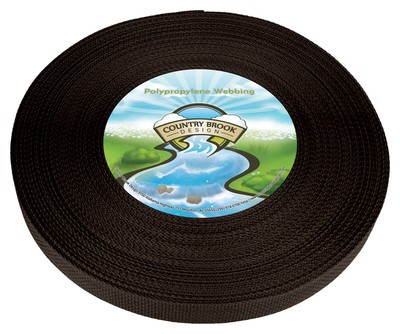 1 Inch Brown Polypropylene (Polypro) Lightweight Webbing for Crafting, 10 Yards