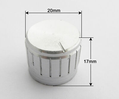 5pcs 20x17mm Silver Circular Knob Aluminium Cover for Audio Volume Tone Control
