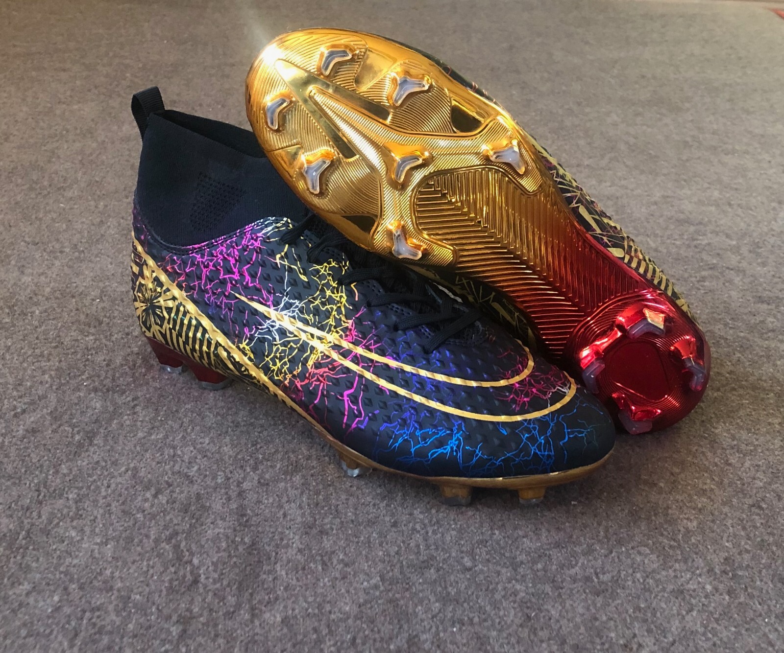 black gold soccer cleats