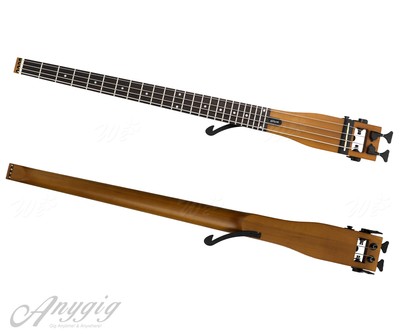 Anygig AGB Full Scale Length Left Hand 4 String Bass Guitar Portable Black Brown