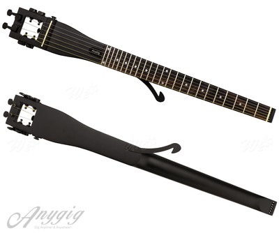 Anygig AGS Full Length Left Handed Traveler Protable Guitar 6 String Black Color