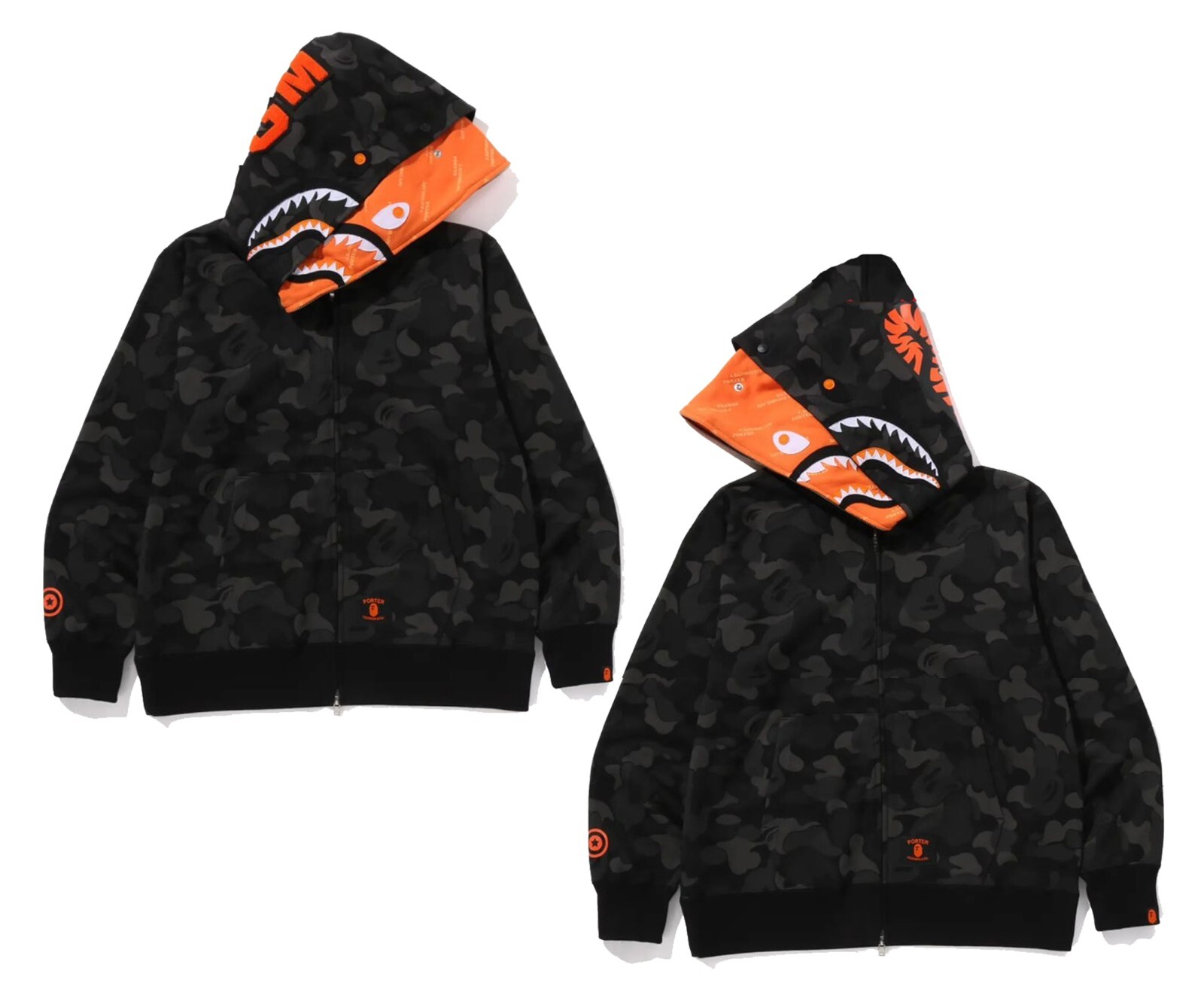 A BATHING APE - babyshark A BATHING APE® Abc Camo Shark Full Zip Hoodie | Bape
