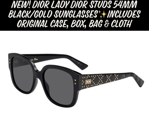 Dior サングラス　Lady Dior Studs F8072K  レディース New! Dior Lady Dior Studs 54MM Black/Gold Sunglasses
