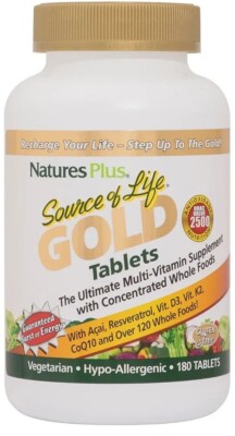 Natures Plus Source of Life Gold   180 Tablet Exp Date 2026