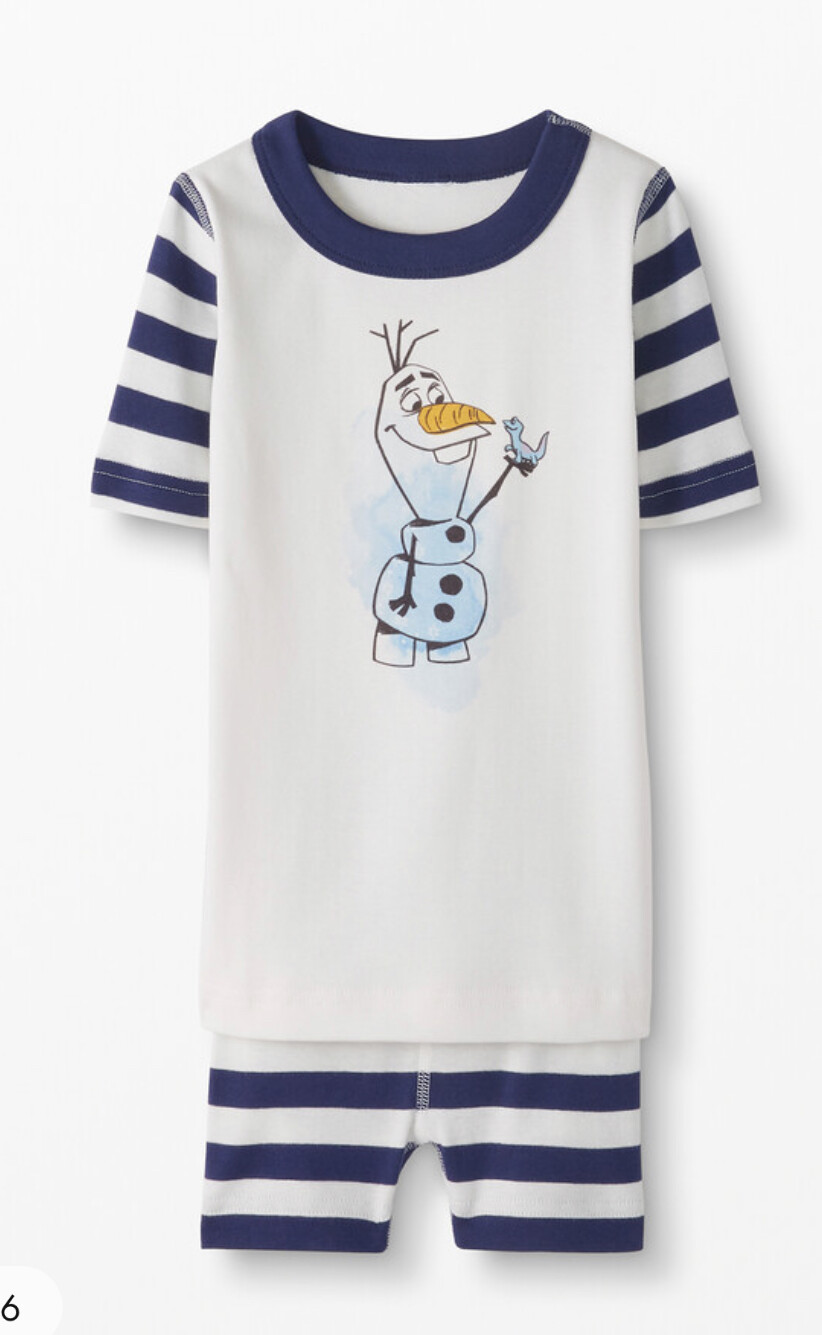 NWT Hanna Andersson Olaf Disney Frozen Organic Short John Pajama Set 12y 150 eBay