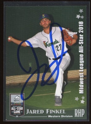 2018 Cedar Rapids Kernels JARED FINKEL Signed Card autograph AUTO TWINS