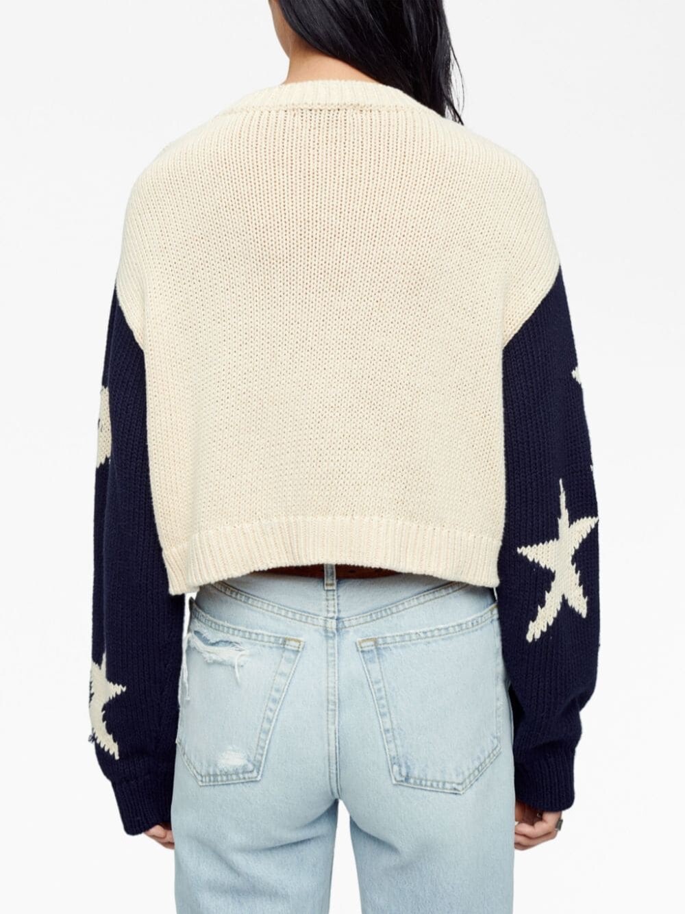 Pre-owned Re/done Popeye Handknit Graphic Sweater Sz M In White