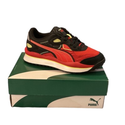 PUMA Street Rider Bizerk Jr Black High Risk Red White Women’s Size 6.5 5C