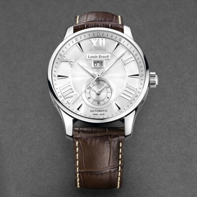 Pre-owned Louis Erard Louiserard 1931, M, Strp Brn, Sil Bd Dt-d,s/s-b,m A