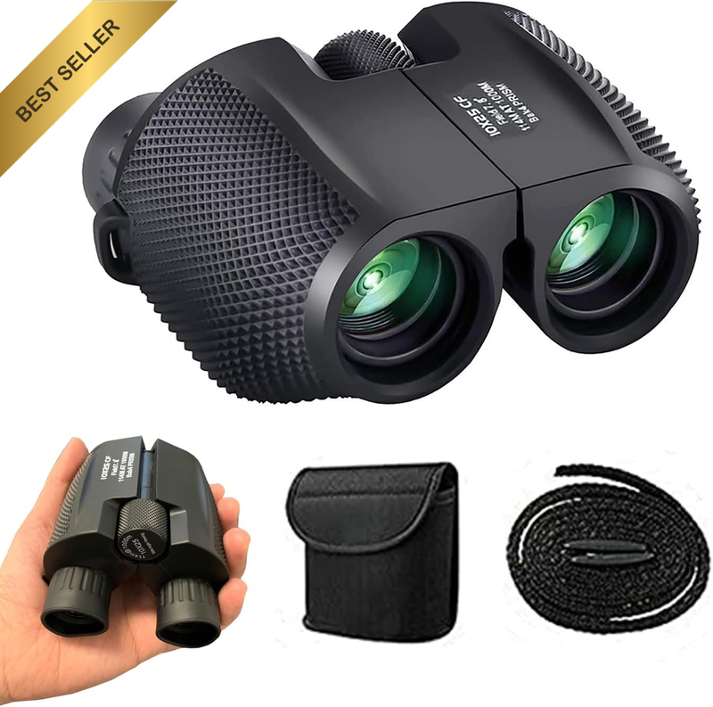 Compact Binoculars, Foldable Waterproof BAK-4 Binoculars 10 X 25 Prism Hunts Bir