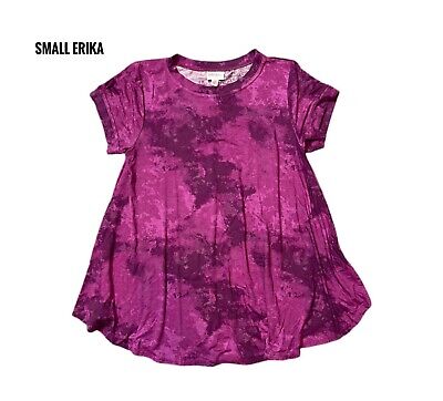 Small LuLaRoe Erika Swing Top Pink Magenta Tie Dye Rayon Thin Material 6/8