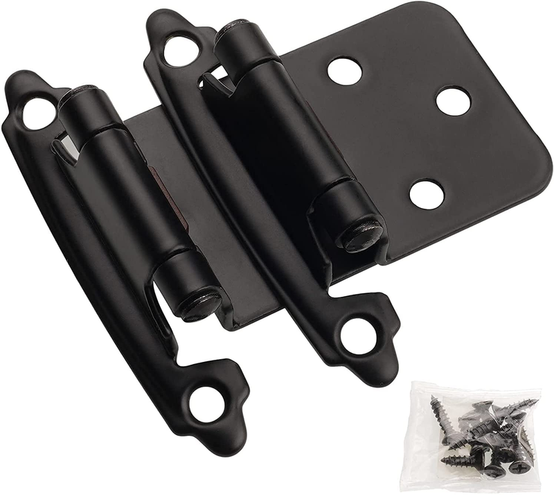 DecoBasics Satin Brushed Nickel Cabinet Hinges for Kitchen Cabinets 25 Pair -50