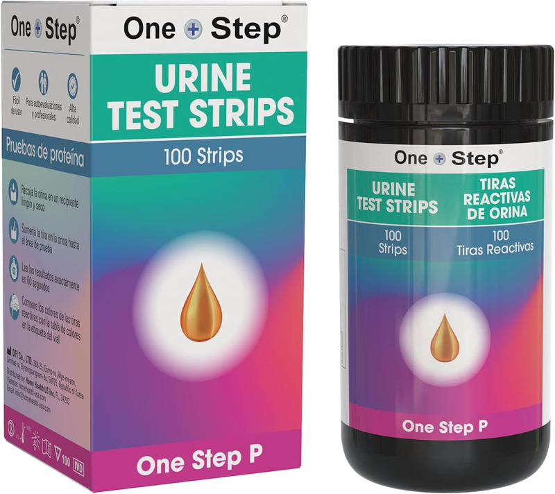One Step Protein Urine Testing Kit, 100 Urine Test Strips, Quick, Accurate Resul