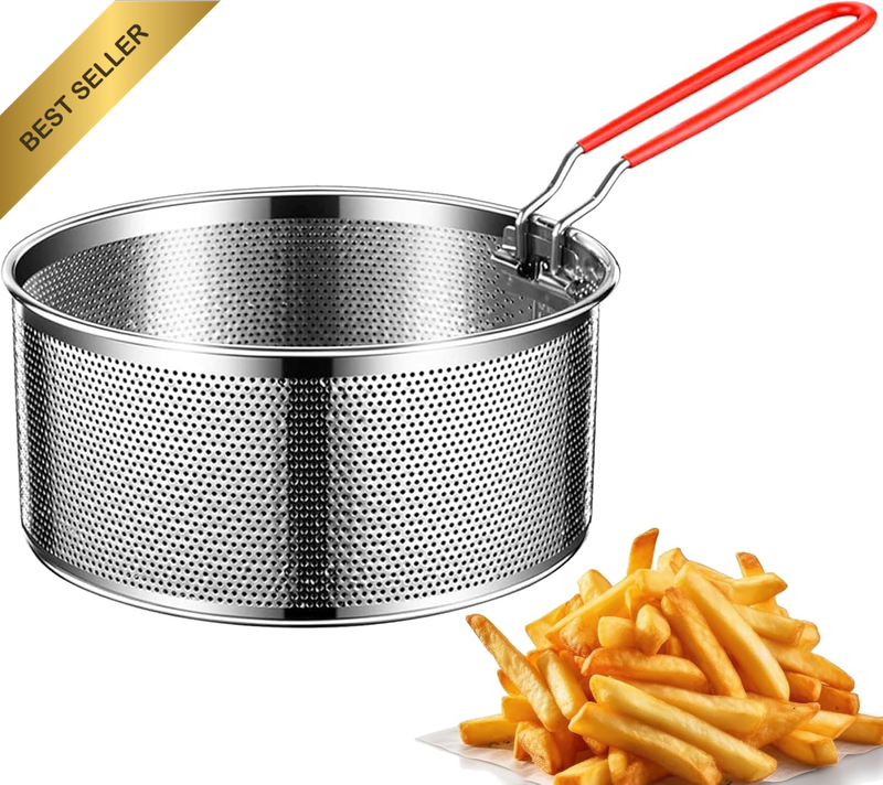 Pasta Strainer，Stainless Steel Noodle Strainer with Removable Handle Kitchen Dee