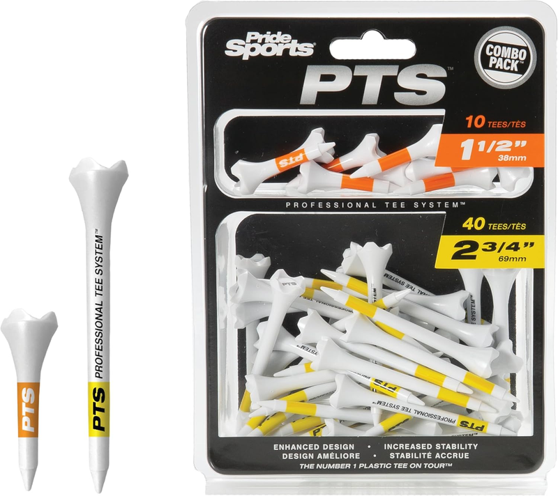 Pride Professional Tee System Plastic Golf Tees (Pack of 50)