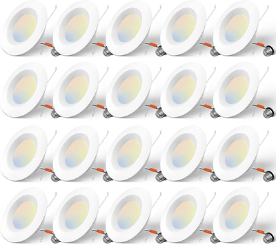 5 6 Inch 5CCT LED Recessed Lighting 20 Pack Dimmable IC Damp Rated 12.5W 10