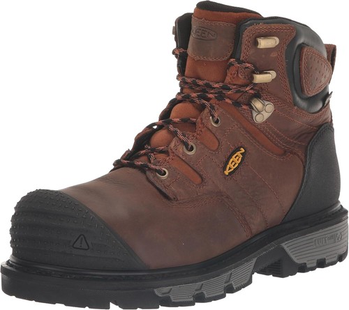 Pre-owned Keen Utility Men's Camden 6inch Composite Toe Waterproof Heavy Duty Work... In Leather Brown/black