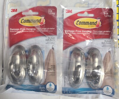 Command Medium Bath Hooks  2 Packs Of 2 