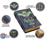 Blank Spell Book of Shadows Journal with Lock Clasp Vintage Handmade Leather Luna Moths and Morpho Butterfly Print Diary Prayer Pagan Witchcraft Supplies Wiccan Decor Notebook Daily (10x7)