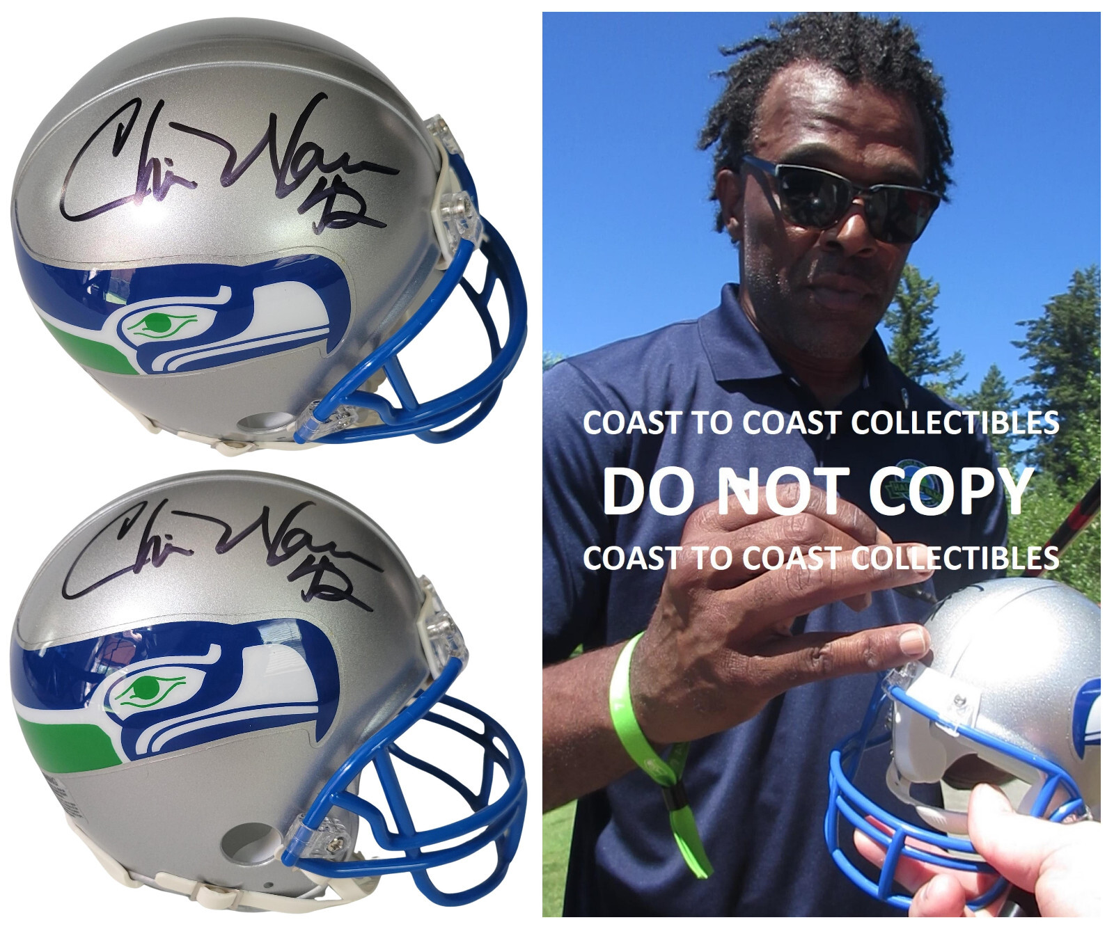 Chris Warren signed Seattle Seahawks mini football helmet COA proof autographed Chris Warren signed Seattle Seahawks mini football helmet COA proof autographed