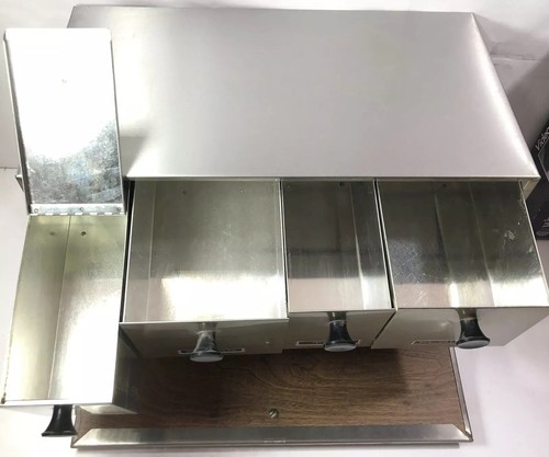 Vintage Aluminum Krestline Bread Box w/Drawers Canisters Speko Products Chicago