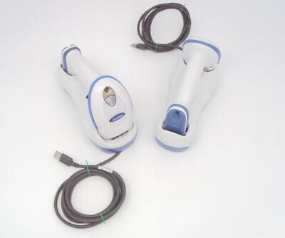 Lot of 2 Symbol DS6878 2D Bluetooth Wireless White Barcode Scanner Complete