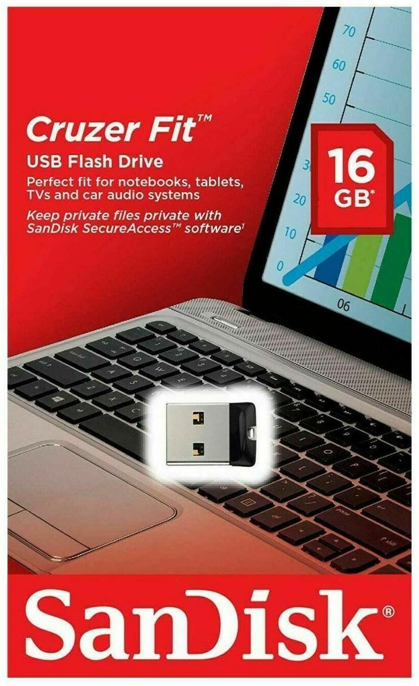 Sandisk Cruzer Fit 16GB USB Flash Drive 