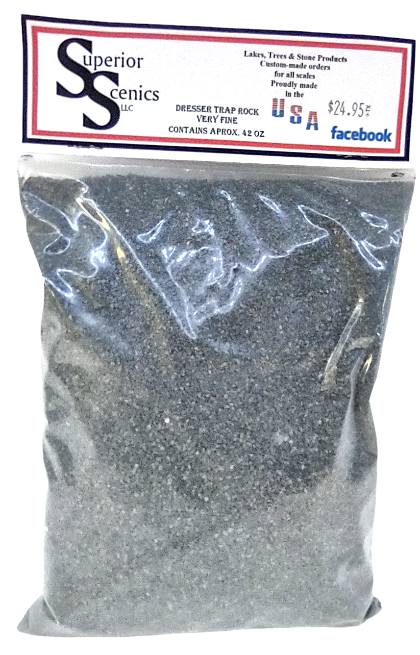 HO Scale Superior Scenics Dresser Trap Rock Very Fine Ballast 42 oz Bag
