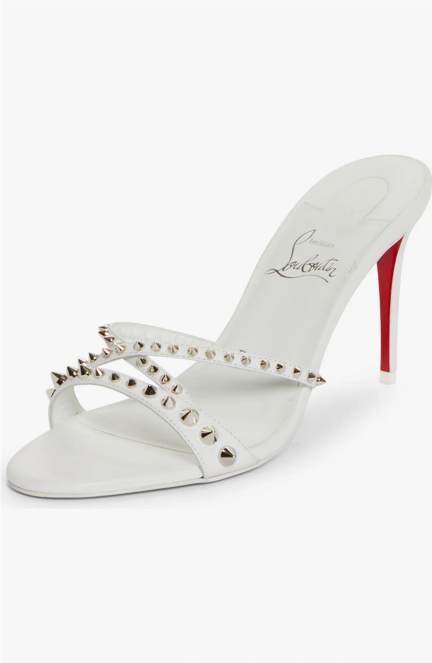 Christian Louboutin Tatoosh White Strappy Spiked Sandals Christian Louboutin Tatoosh White Strappy Spiked Sandals