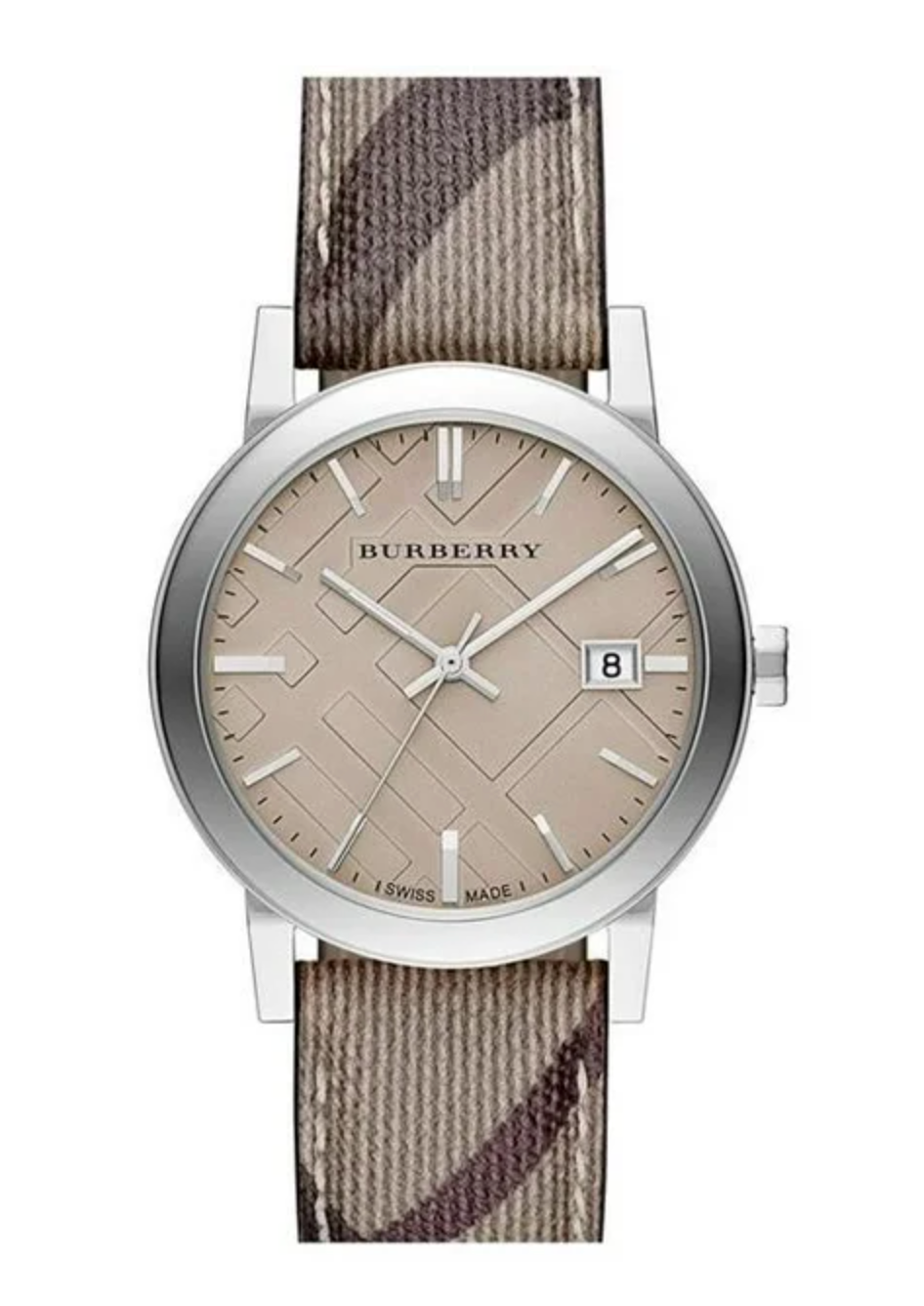 Brand New Burberry BU9029 City Nova Check Stainless Steel