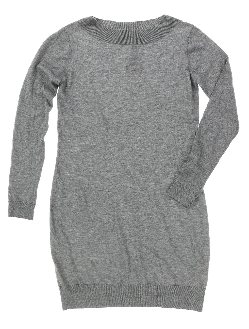 Jarbo 122604 Womens Gray Long Sleeve Casual Crew Neck Sweater Dress Size 42