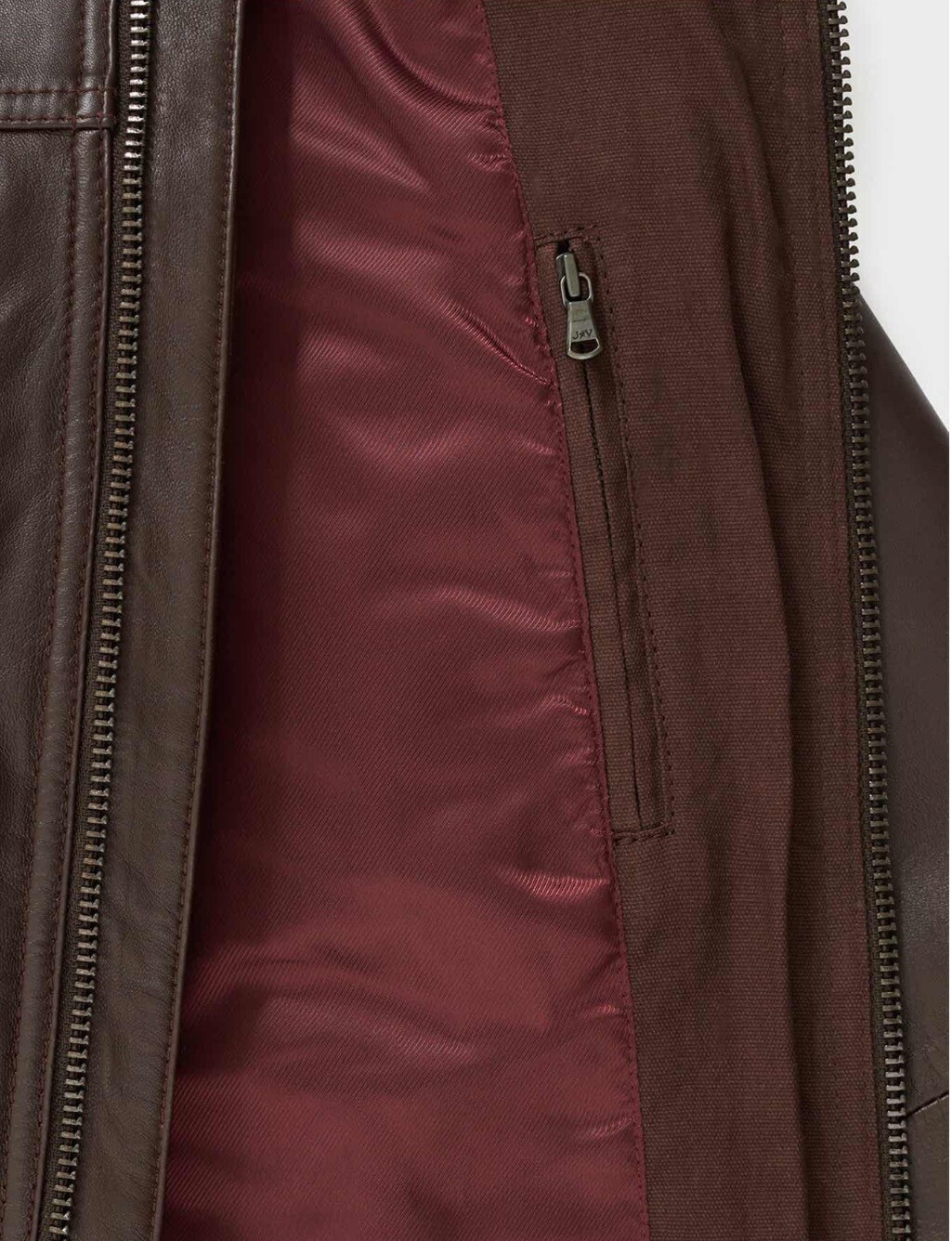 Pre-owned John Varvatos Star Usa Men's Leather Trucker Jacket Msrp $698 In Brown