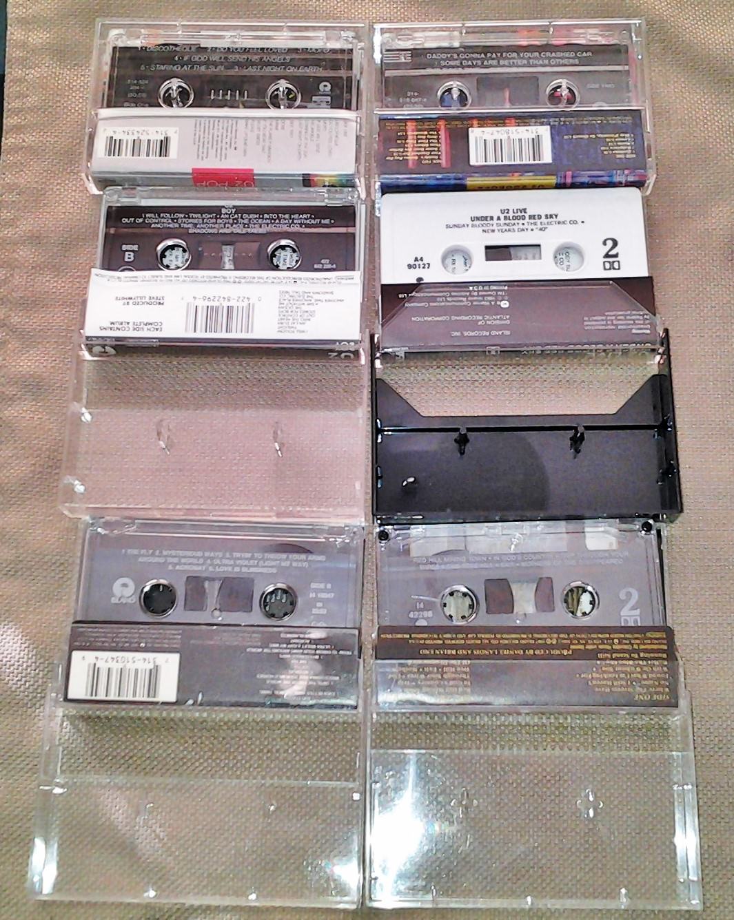U2 6 Cassette Tape Lot - Joshua Tree, Pop, Actung Baby, Zooropa, Boy, Blood Red