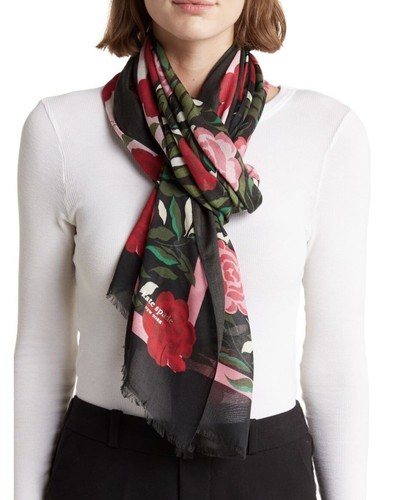 kate spade★ロゴ マフラー★Logo Oblong Wool Blend Scarf★黒 Wool Cashmere Logo Dot Oblong Scarf | Kate Spade Outlet